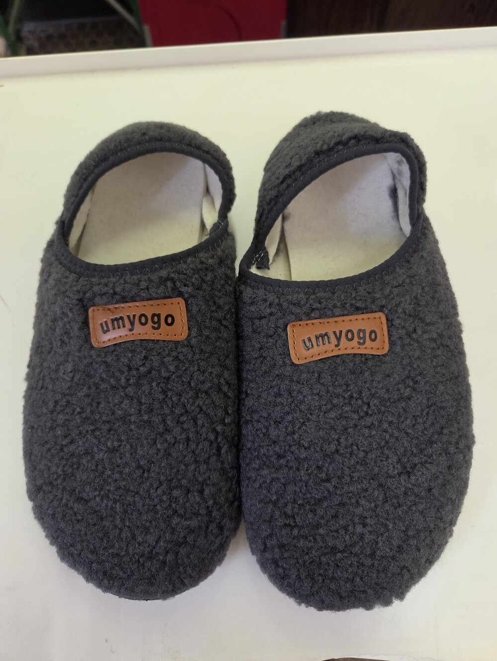 Umyogo Womens Gray Fleece One-Piece Slippers